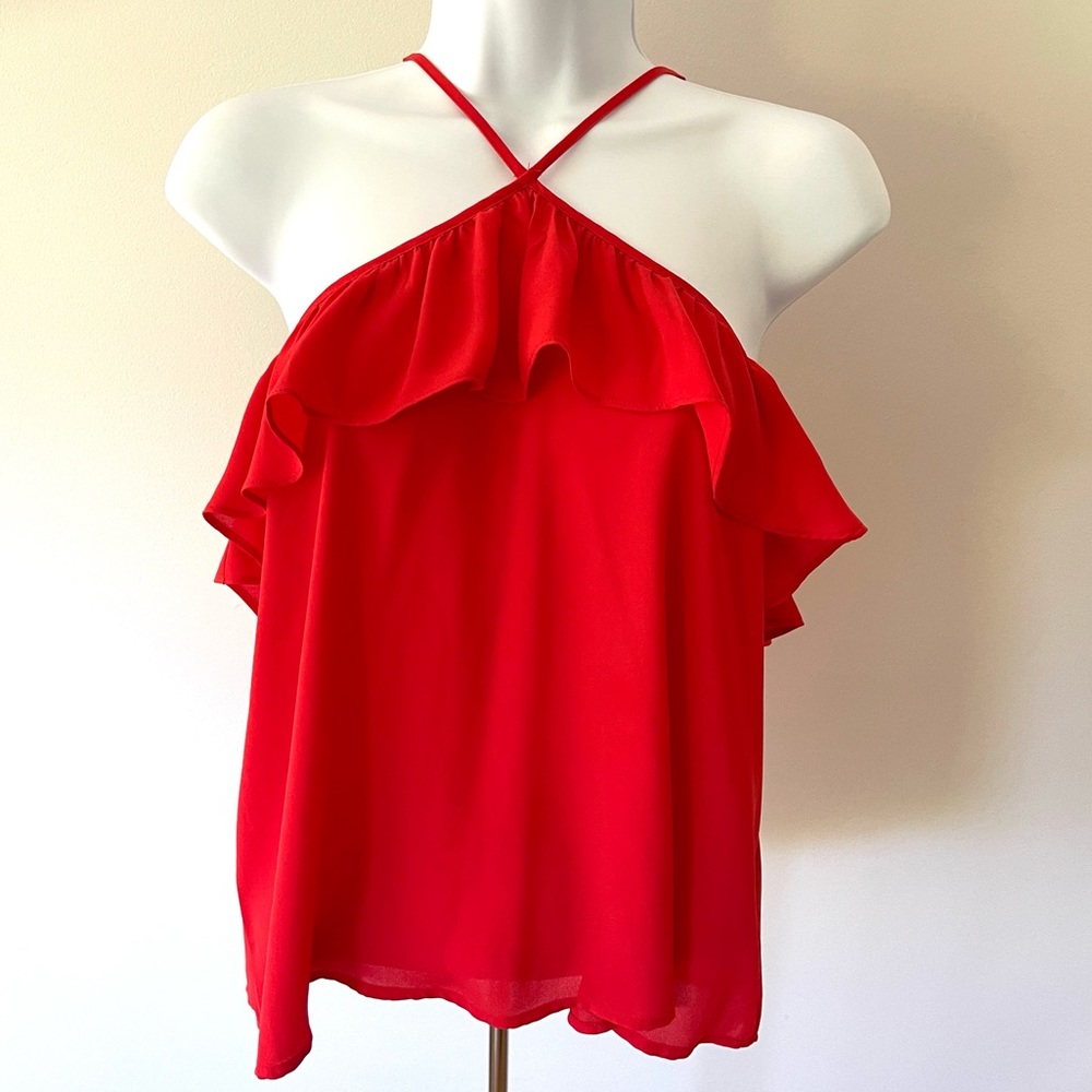 Forever 21 Halter Ruffle Top Ref Size M